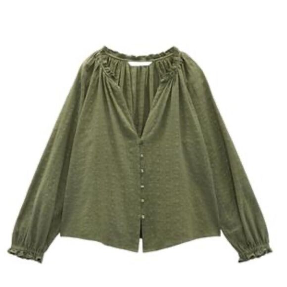 ZARA BOHO EMBROIDERED BLOUSE - Picture 8 of 8